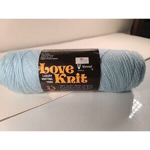 NWT Vintage Love Knit 1112 Baby Blue 4 Ply Worsened Acrylic Yarn